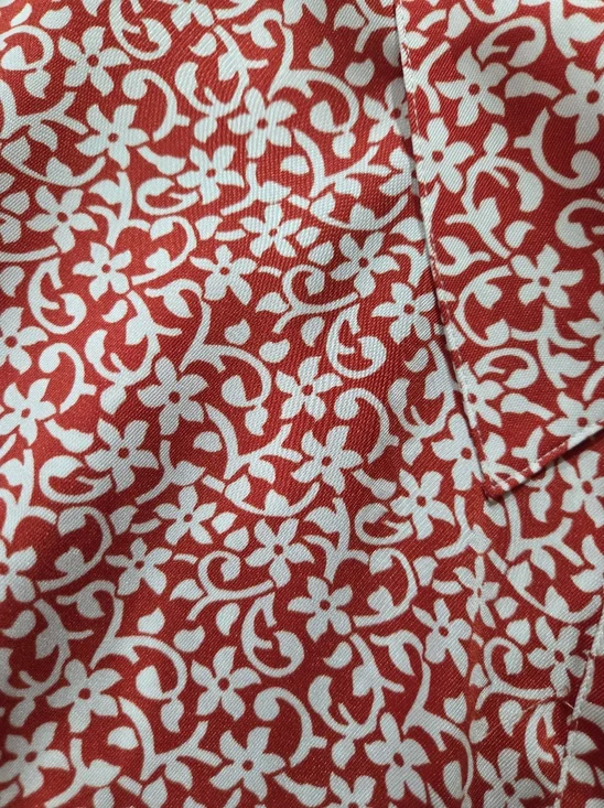 Boden Red Sateen Floral Button-Front Pleated Midi Dress - Size 14 - Picture 7 of 10